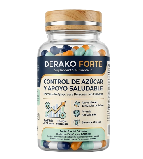 Frasco de Derako Forte suplemento en cápsulas